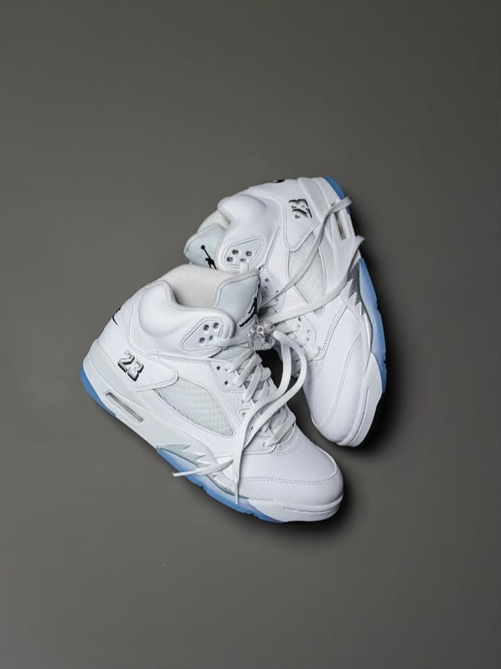 JORDAN 5 WHITE METALLIC
