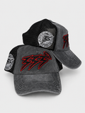 GORRA 333 GRIS LAVADO/ROJO